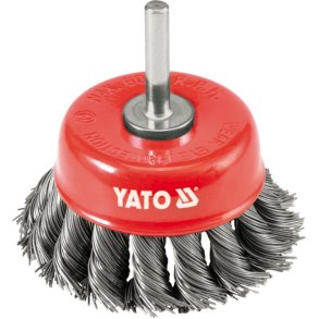 YATO Cirkul&aelig;r St&aring;lb&oslash;rste med Skaft YT-4752, 75 mm, Snoet Tr&aring;d