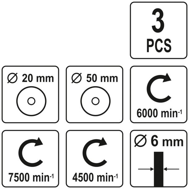 YATO YT-4755 St&aring;lb&oslash;rstes&aelig;t til Boremaskine, 3 Dele