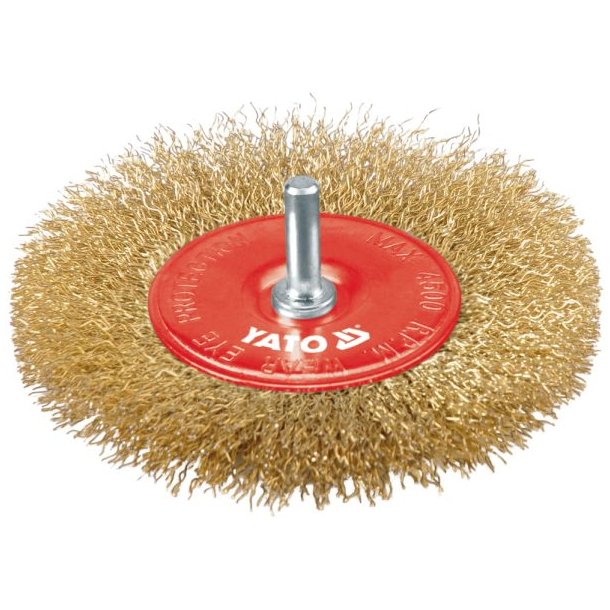 YATO Messingbelagt Skiveb&oslash;rste 100 mm med 6 mm Skaft YT-4757