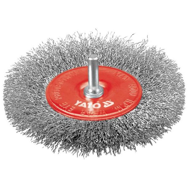 YATO YT-4758 Skiveb�rste, 100 mm, Rustfri St�l, Med Skaft