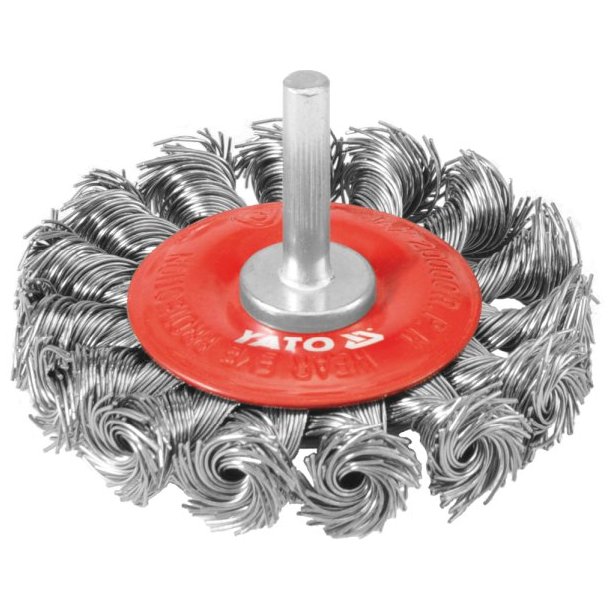 YATO Skiveb&oslash;rste YT-4759, 75 mm, Flettet St&aring;ltr&aring;d