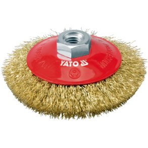 YATO Skiveb&oslash;rste YT-4761, 100 mm, M14 Gevind, Messingtr&aring;d
