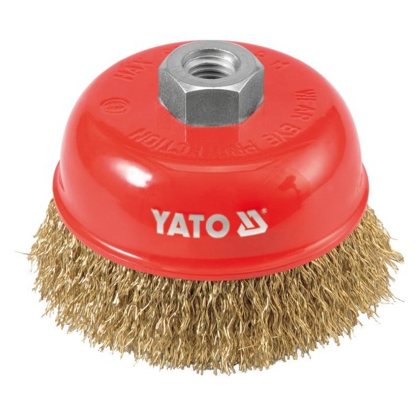 Yato Kopb&oslash;rste YT-4766, 100 mm, M14 Gevind, Messingbelagt
