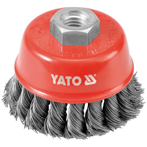 Yato YT-4767 St&aring;lb&oslash;rste, 60 mm, M14 Gevind, Snoet Tr&aring;d