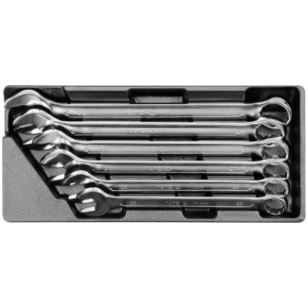 YATO Skuffeindl&aelig;g med Ringgaffeln&oslash;gler YT-5532, 6 Dele, 22-32 mm