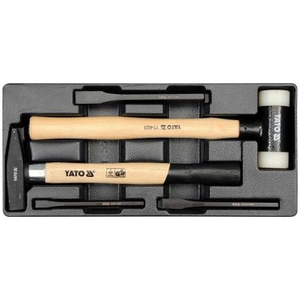 YATO YT-5540 Skuffeindl&aelig;g med Hammere og Mejsler, 5 Dele
