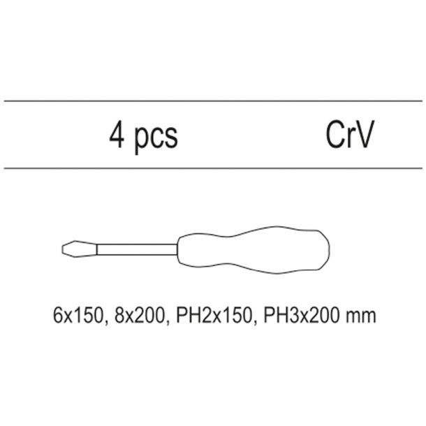 YATO Skuffeindl&aelig;g til Slagskruetr&aelig;kkere, 4 Dele