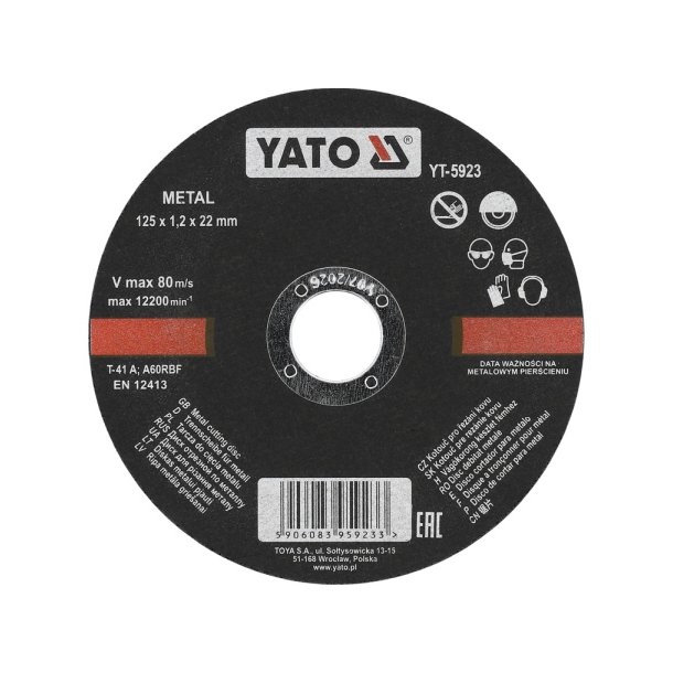 Yato Metalsk�reskive YT-5923, 125 x 1,2 x 22 mm