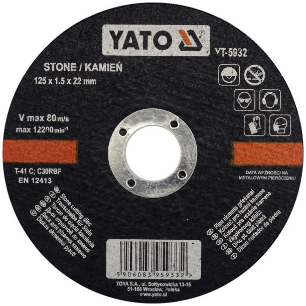 YATO Sk�reskive til Sten YT-5932 125 x 1,5 x 22 mm