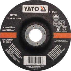 YATO Slibeskive til Metal YT-6124, 125 x 22 x 6 mm