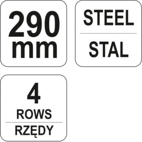YATO St&aring;lb&oslash;rste YT-6333, 4 R&aelig;kker, med Skraber, 290 mm