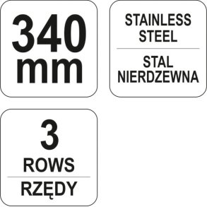 YATO St&aring;lb&oslash;rste YT-6336 med Skraber, 3 R&aelig;kker, 340 mm