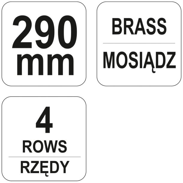 Yato St&aring;lb&oslash;rste YT-6345 med Messingtr&aring;d, 4 R&aelig;kker og Skraber