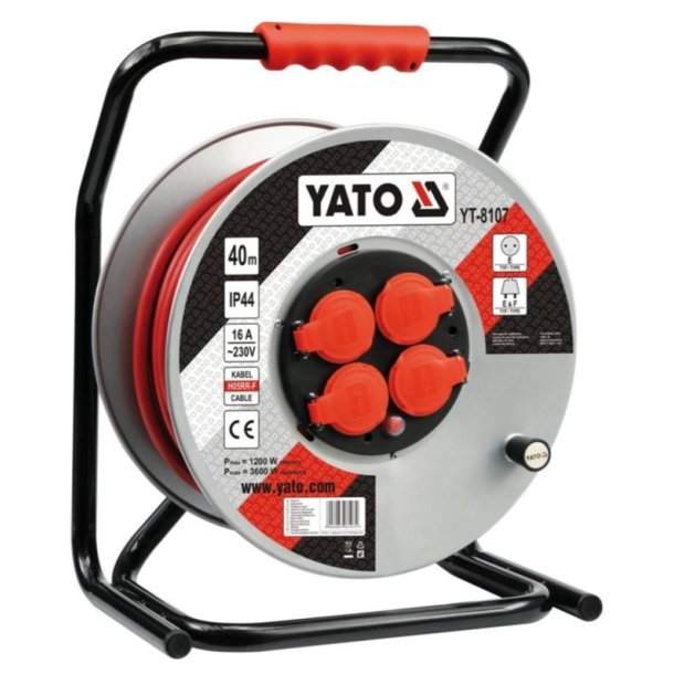 YATO YT-8107 Kabeltromle, 40 m, 3x2,5 mm&sup2;