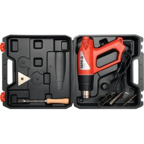 YATO Varmepistol YT-82293, 2000W, 70-600�C, med LCD-display og Tilbeh&oslash;r