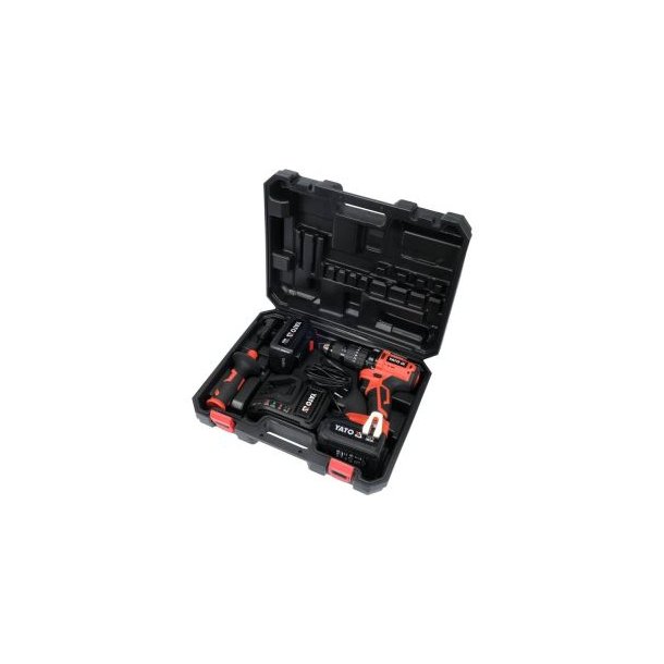 YATO Kulfri Akku Slagbore-/skruemaskine 18V, 75Nm, S&aelig;t med 2 Batterier