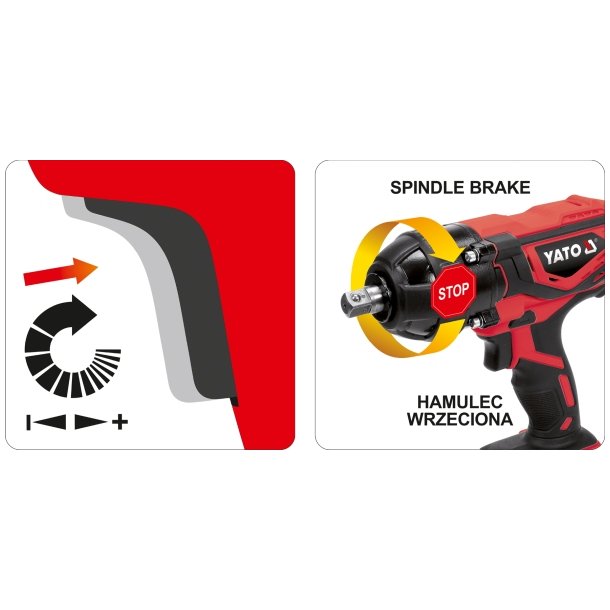 YATO Akku Slagn&oslash;gle YT-82804 18V, 300Nm, 1/2", 2,0Ah S&aelig;t