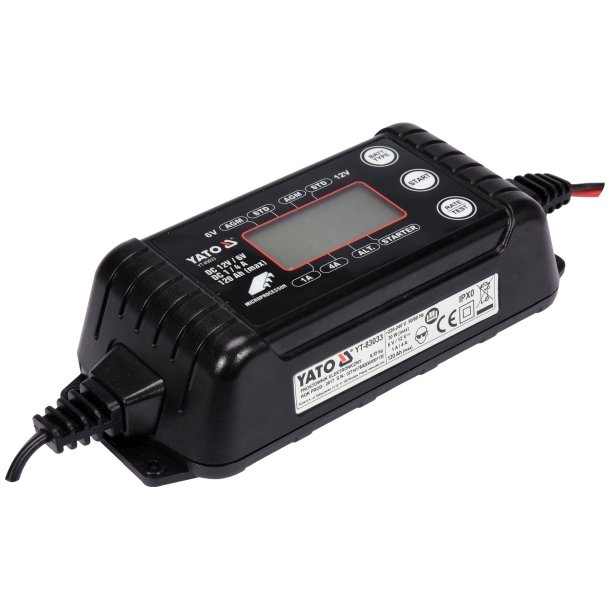 YATO Elektronisk Batterioplader YT-83033 6V/12V 1A/4A